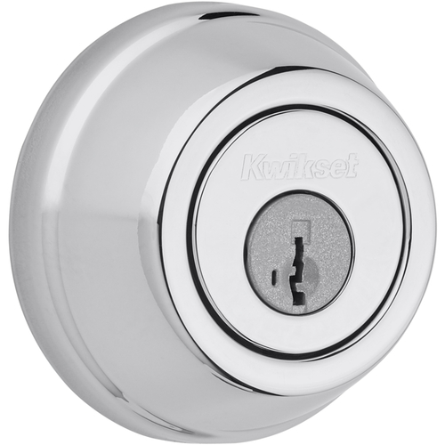Kwikset 780-26S.STRKP SmartKey Single Cylinder Deadbolt with 6AL Latch Bright Chrome Strikes