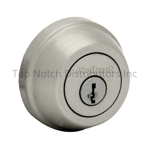 Kwikset 782-15S.DS UL SmartKey Single Cylinder Deadbolt with RCAL Latch, Satin Nickel Finish