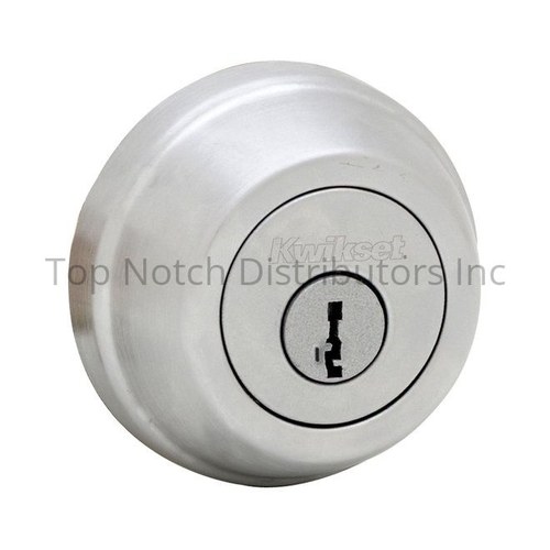 Kwikset 782-26DS.DS UL SmartKey Single Cylinder Deadbolt with RCAL Latch, Satin Chrome Finish