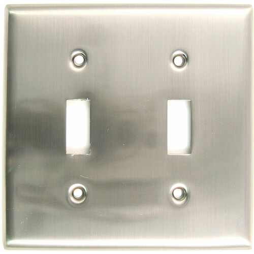 Rusticware 785SN Satin Nickel Double Toggle Switch Plate
