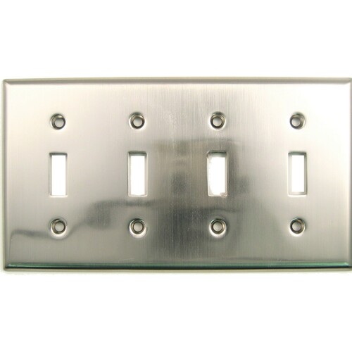 Rusticware 790SN Satin Nickel Quadruple Toggle Switch Plate