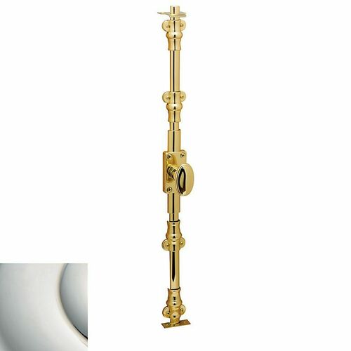 Baldwin 8106055R7LK Right Hand 7' Ornamental Cremone Bolt with Knob - Bright Nickel Finish