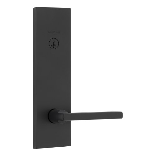 Kwikset 812HFLRCT-514S.STRKP Halifax Lever Entry Set with Deadbolt Escutcheon, Matte Black Finish