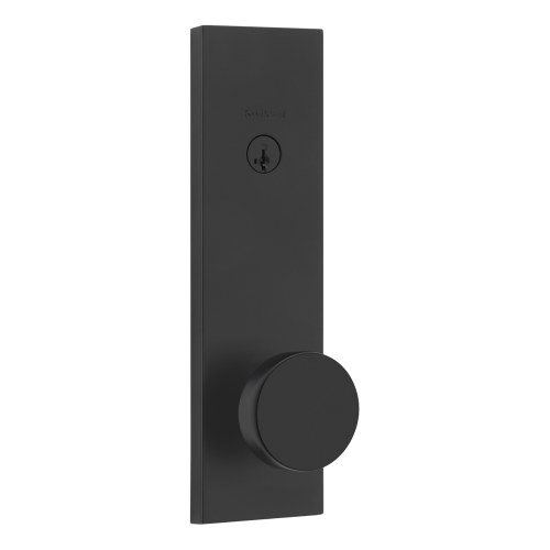 Kwikset 812PSKRCT-514S.STRKP Pismo Entry Set with Rectangular Escutcheon Single Cylinder Deadbolt, Matte Black