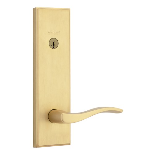 Kwikset 812SELTRCT-4S.STRKP Sedona Lever Entry Set with Rectangular Escutcheon Satin Brass Deadbolt