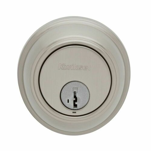 Kwikset 817-15S SmartKey Deadbolt with RCAL Latch RCS Strike, Satin Nickel Finish