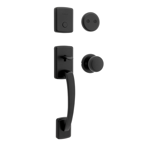 Kwikset 819BFHXSOK-514 Brentford Dummy Exterior Handleset with Sora Trim, Matte Black
