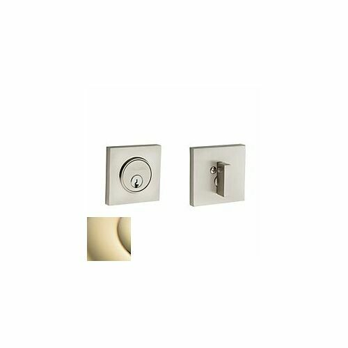 Baldwin 8220003 Contemporary Square Single Cylinder Deadbolt - Lifetime Brass Finish