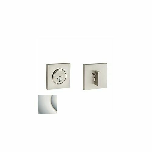 Baldwin 8220055 Contemporary Square Single Cylinder Deadbolt - Bright Nickel Finish