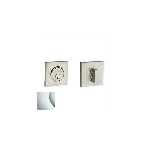 Baldwin 8220260 Contemporary Square Single Cylinder Deadbolt - Bright Chrome Finish