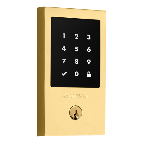 Baldwin 8225003 Minneapolis Touchscreen Deadbolt, Schlage C Keyway, Brass Finish
