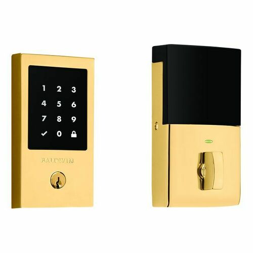 Baldwin 8225031ZW Z-Wave Minneapolis Touchscreen Deadbolt, Schlage C Keyway, Brass Finish