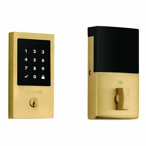 Baldwin 8225033ZW Z-Wave Touchscreen Deadbolt, Schlage C Keyway, Vintage Brass Finish