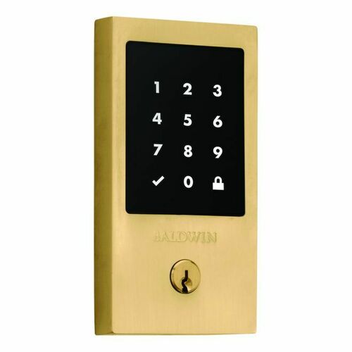 Baldwin 8225033 Minneapolis Touchscreen Deadbolt, Schlage C Keyway, Vintage Brass Finish