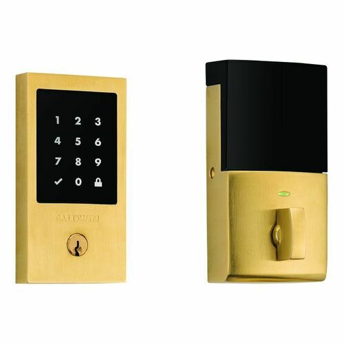 Baldwin 8225044ZW Z-Wave Minneapolis Touchscreen Deadbolt, Schlage C Keyway, Satin Brass