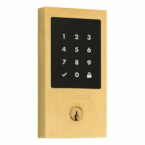 Baldwin 8225044 Minneapolis Touchscreen Deadbolt, Schlage C Keyway, Satin Brass Finish
