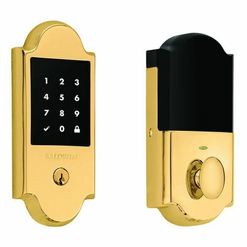 Baldwin 8235031ZW Z-Wave Boulder Touchscreen Deadbolt, Schlage C Keyway, Brass Finish