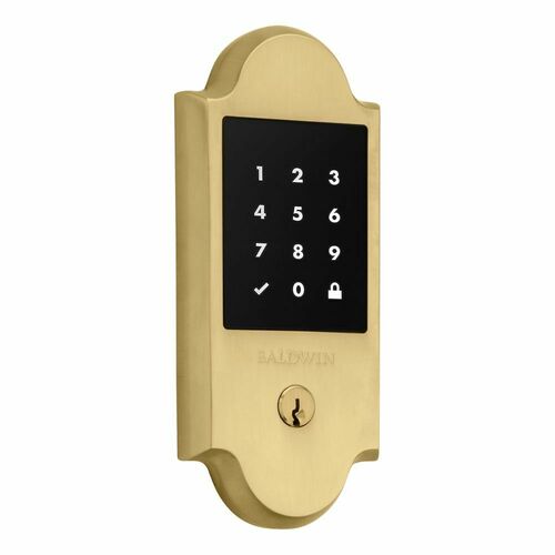 Baldwin 8235033ZW Z-Wave Boulder Touchscreen Deadbolt, Schlage C Keyway, Vintage Brass