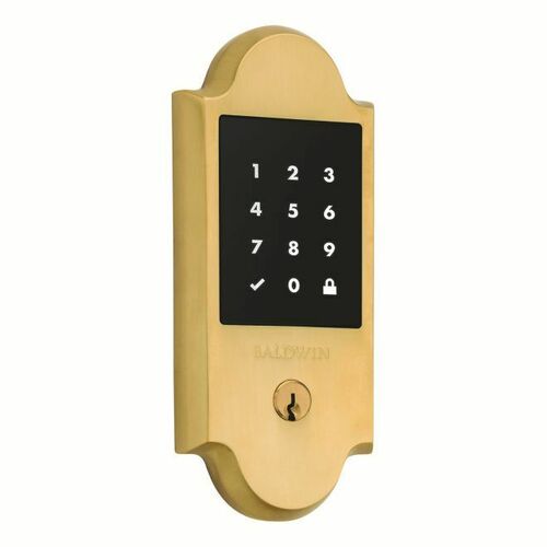 Baldwin 8235044 Boulder Touchscreen Deadbolt, Schlage C Keyway, Satin Brass Finish
