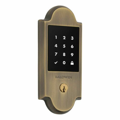 Baldwin 8235050ZW Z-Wave Boulder Touchscreen Deadbolt, Schlage C Keyway, Antique Brass
