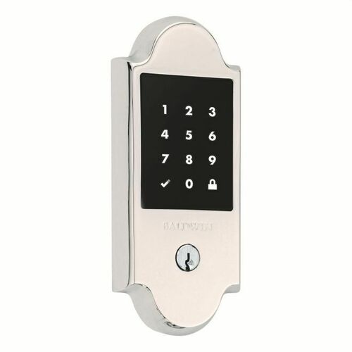 Baldwin 8235055ZW Z-Wave Boulder Touchscreen Deadbolt, Schlage C Keyway, Bright Nickel Finish