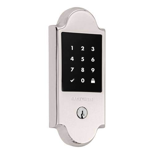 Baldwin 8235055 Boulder Touchscreen Deadbolt, Schlage C Keyway, Bright Nickel Finish