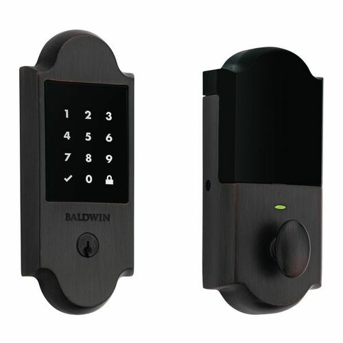 Baldwin 8235112ZW Z-Wave Boulder Touchscreen Deadbolt, Schlage C Keyway, Venetian Bronze