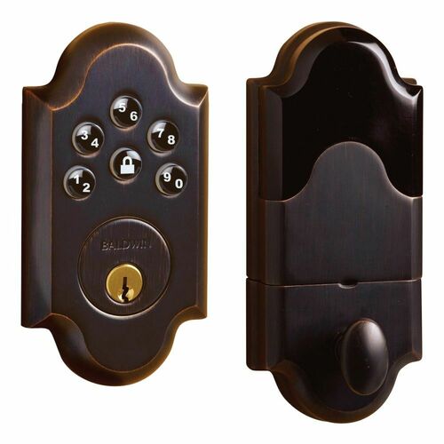 Baldwin 8252112AC1 Boulder Arched Keypad Deadbolt - Venetian Bronze (Batteries Not Included)
