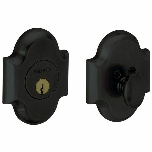 Baldwin 8252190 Boulder Arched Single Cylinder Deadbolt - Satin Black Finish
