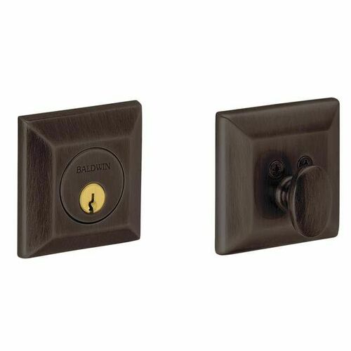 Baldwin 8254112 Cody Squared Single Cylinder Deadbolt - Venetian Bronze Finish