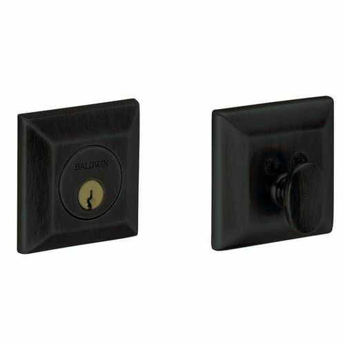 Baldwin 8254190 Cody Squared Satin Black Single Cylinder Deadbolt