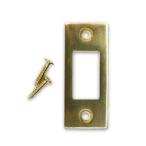 Emtek 83223US3 Polished Brass Square Deadbolt Strike with Lifetime Finish