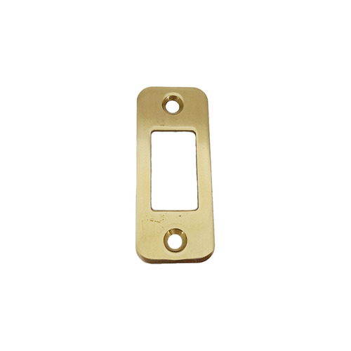 Emtek 83224US3 Radius Polished Brass Deadbolt Strike with Lifetime Finish