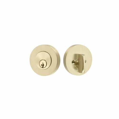 Emtek 8423US4 Modern Disc Single Cylinder Deadbolt, Satin Brass, 1-3/4