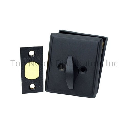 Emtek 8468US19 Flat Black Rectangular Single Cylinder Deadbolt for 1-3/8