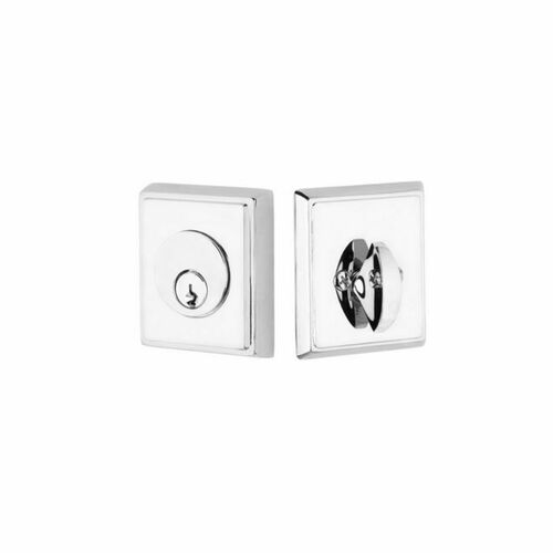 Emtek 8468US26 Rectangular Single Cylinder Deadbolt, Polished Chrome, 1-3/8
