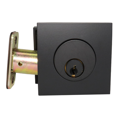 Emtek 8469US19.RLS Square Single Cylinder Deadbolt for 1-3/8
