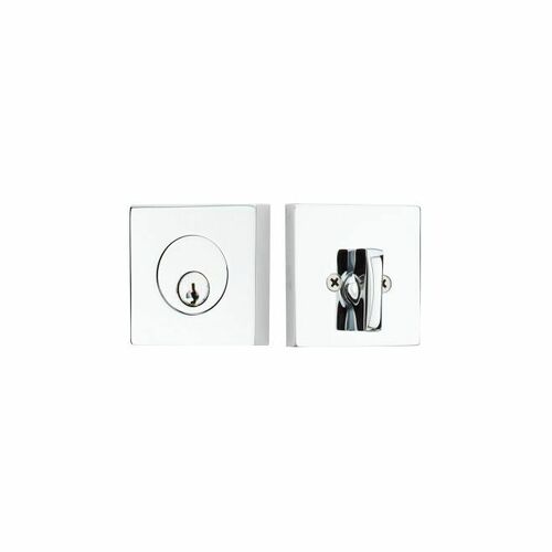 Emtek 8469US26 Polished Chrome Square Single Cylinder Deadbolt