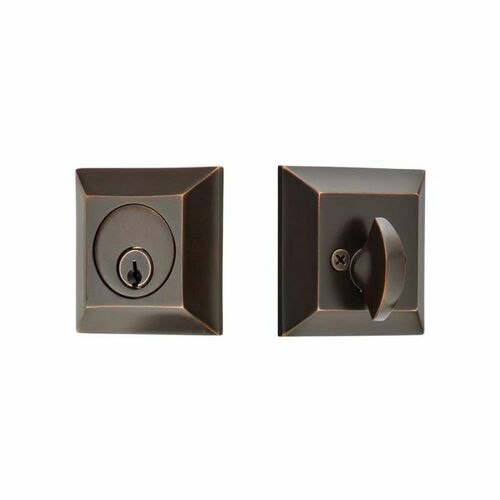 Emtek 8478US10B Quincy Single Cylinder Deadbolt, Oil Rubbed Bronze, 1-3/8