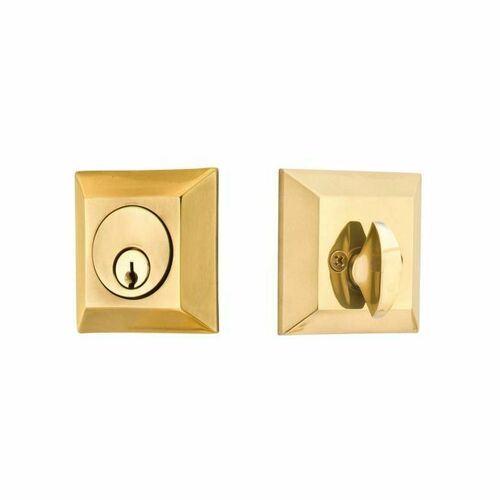 Emtek 8478US7 Quincy Single Cylinder Deadbolt, Antique Brass, 1-3/8