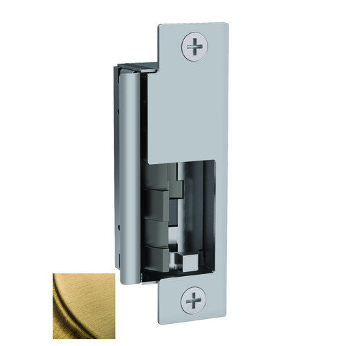 HES 8500606LBM 12VDC / 24VDC Electric Strike Body with Latchbolt Monitor Satin Brass Finish