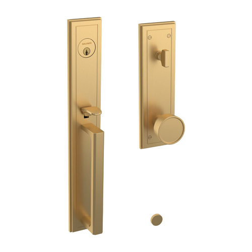 Baldwin 85311033ENTR Hollywood Hills Tubular Single Cylinder Handleset - Vintage Brass Finish