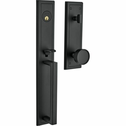 Baldwin 85311190ENTR Hollywood Hills Satin Black Single Cylinder Handleset with Escutcheon