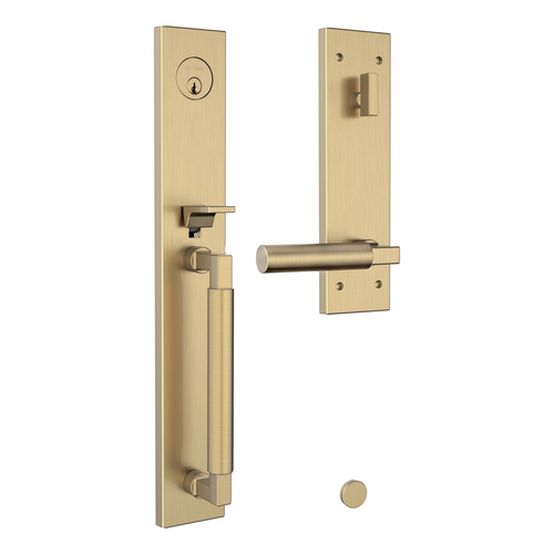 Baldwin 85316044RENT Gramercy Right-Hand Single Cylinder Handleset, Satin Brass Finish