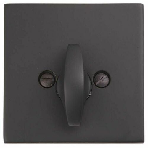 Emtek 8569US19 Square Single-Sided Deadbolt, Flat Black, 2-3/8