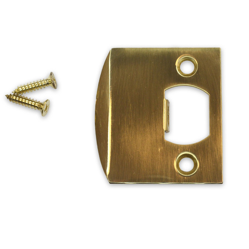Emtek 86086US3 Polished Brass Square Corner Extended Lip Strike for Passage/Privacy Sets