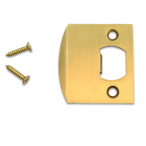 Emtek 86086US4 Square Corner Extended Lip Strike for Passage/Privacy Sets - Satin Brass