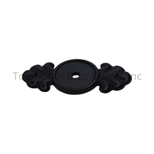 Emtek 86234FB Tuscany Bronze Cabinet Knob Backplate - Flat Black Finish