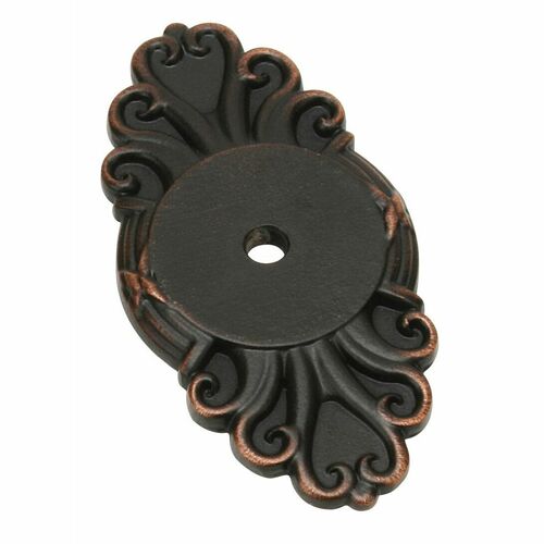 Emtek 86293US10B Ribbon Reed Cabinet Knob Backplate - Oil Rubbed Bronze Finish