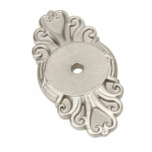 Emtek 86293US15 Satin Nickel Ribbon Reed Cabinet Knob Backplate